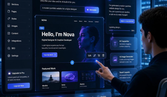 AI website builder for creating professional websites