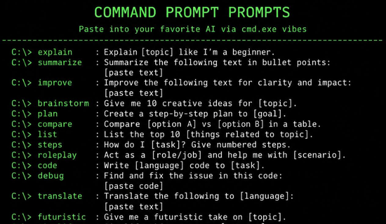 Command Prompt prompts for Windows users