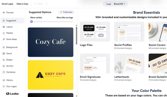 AI logo generator creating professional logos for businesses and brands