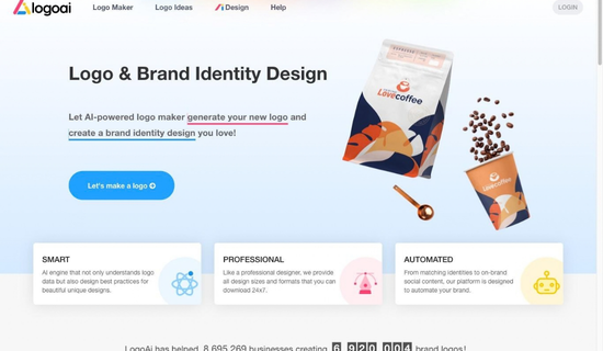 AI logo generator creating professional logos for businesses and brands