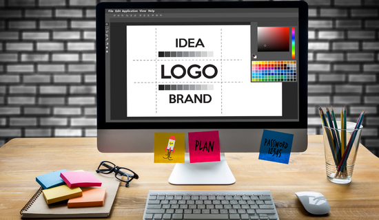 AI logo generator creating professional logos for businesses and brands