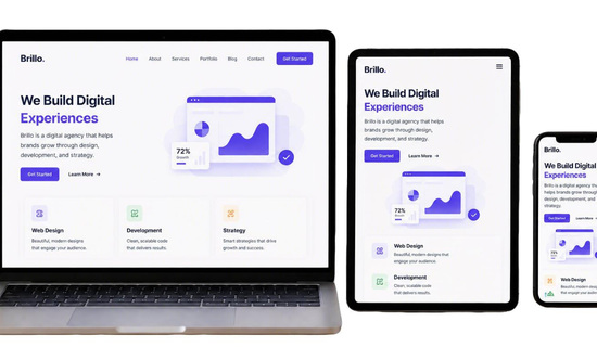 Website SEO analytics dashboard displaying organic clicks, impressions, and search performance.